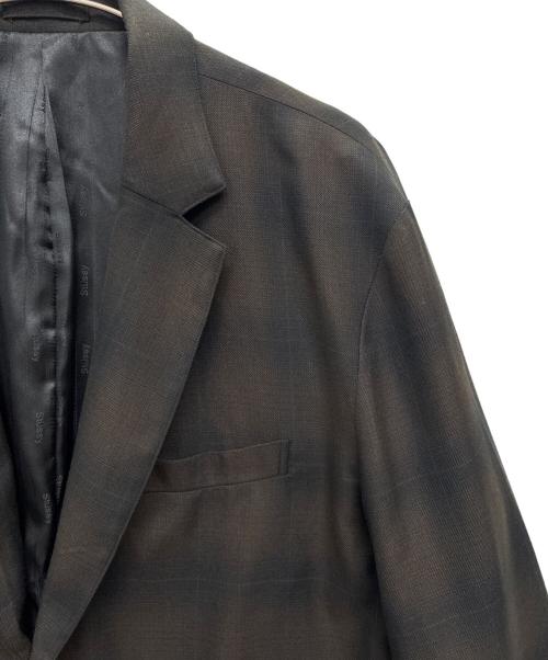 stussy（ステューシー）stussy (ステューシー) Shadow Plaid Sport Coat ブラウン×ブラック サイズ:SIZE XLの古着・服飾アイテム