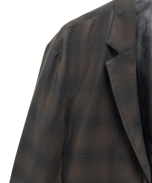 stussy（ステューシー）stussy (ステューシー) Shadow Plaid Sport Coat ブラウン×ブラック サイズ:SIZE XLの古着・服飾アイテム