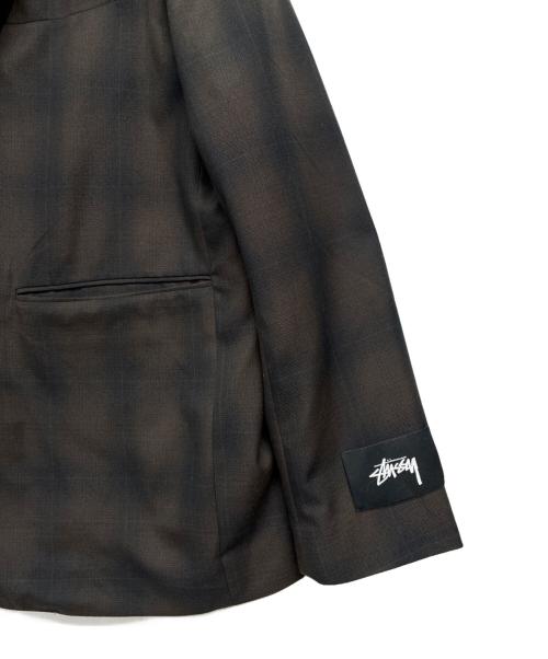 stussy（ステューシー）stussy (ステューシー) Shadow Plaid Sport Coat ブラウン×ブラック サイズ:SIZE XLの古着・服飾アイテム