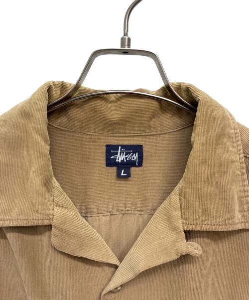 stussy（ステューシー）stussy (ステューシー) OLD 紺タグ USA製 コーデュロイオープンカラーシャツ ブラウン サイズ:SIZE Lの古着・服飾アイテム