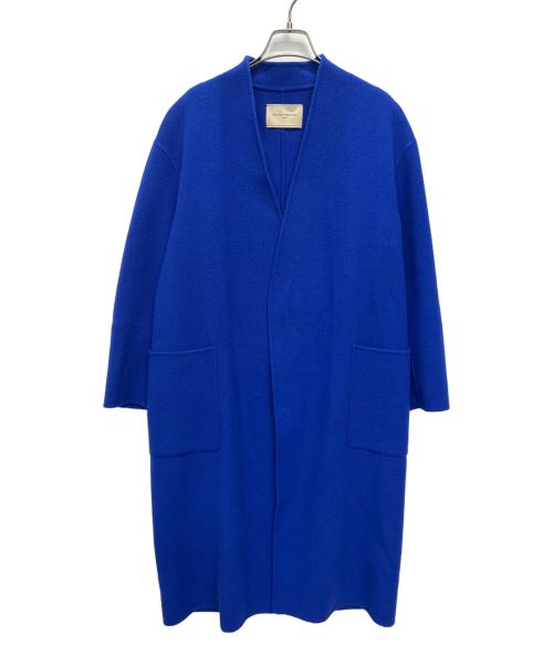 UNITED ARROWS（ユナイテッドアローズ）UNITED ARROWS (ユナイテッドアローズ) ダブルフェイス ノーカラー コート ブルー サイズ:36の古着・服飾アイテム