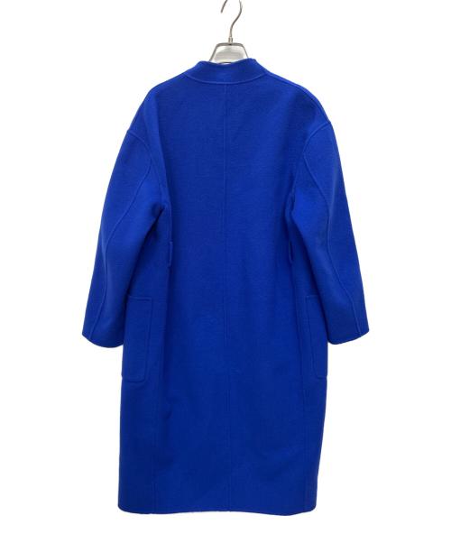 UNITED ARROWS（ユナイテッドアローズ）UNITED ARROWS (ユナイテッドアローズ) ダブルフェイス ノーカラー コート ブルー サイズ:36の古着・服飾アイテム