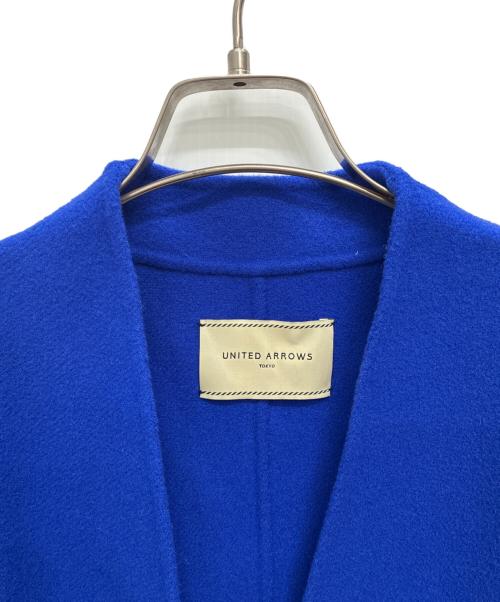 UNITED ARROWS（ユナイテッドアローズ）UNITED ARROWS (ユナイテッドアローズ) ダブルフェイス ノーカラー コート ブルー サイズ:36の古着・服飾アイテム