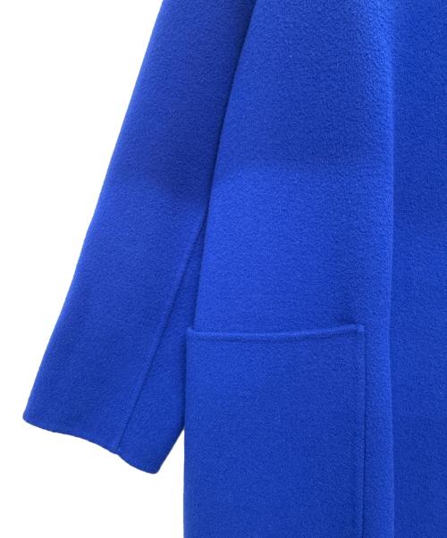 UNITED ARROWS（ユナイテッドアローズ）UNITED ARROWS (ユナイテッドアローズ) ダブルフェイス ノーカラー コート ブルー サイズ:36の古着・服飾アイテム
