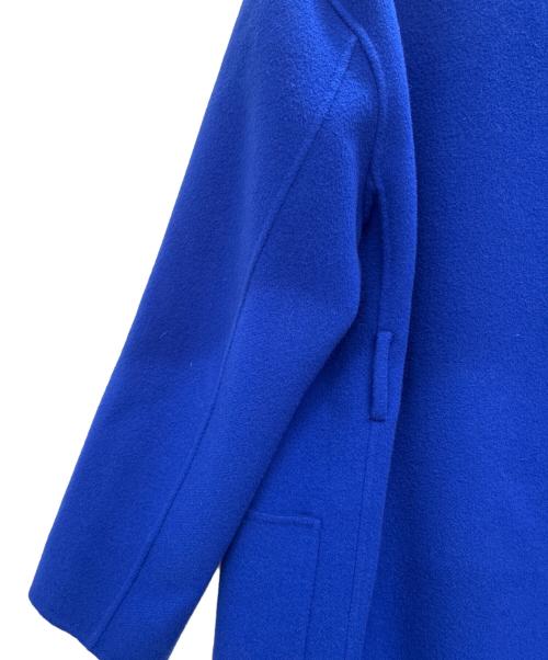 UNITED ARROWS（ユナイテッドアローズ）UNITED ARROWS (ユナイテッドアローズ) ダブルフェイス ノーカラー コート ブルー サイズ:36の古着・服飾アイテム
