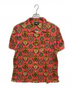 stussyステューシー）の古着「Shield Shirt」｜ピンク×イエロー