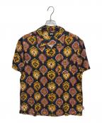 stussyステューシー）の古着「Shield Shirt」｜ブラック×イエロー