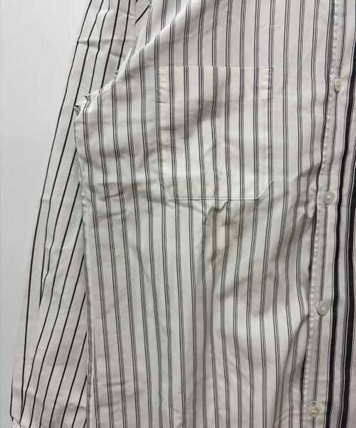 stussy（ステューシー）stussy (ステューシー) USA製 ストライプシャツ ホワイト×グレー サイズ:SIZE Lの古着・服飾アイテム