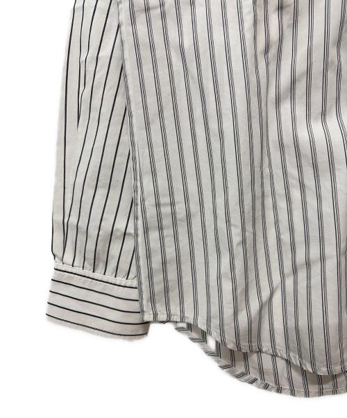 stussy（ステューシー）stussy (ステューシー) USA製 ストライプシャツ ホワイト×グレー サイズ:SIZE Lの古着・服飾アイテム