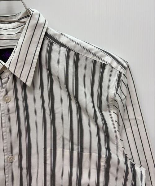 stussy（ステューシー）stussy (ステューシー) USA製 ストライプシャツ ホワイト×グレー サイズ:SIZE Lの古着・服飾アイテム