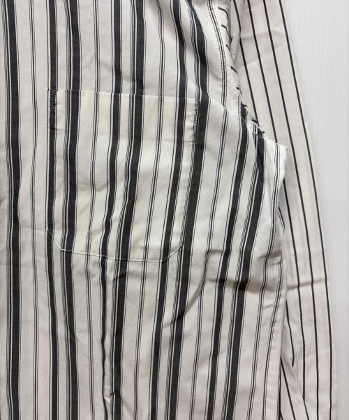 stussy（ステューシー）stussy (ステューシー) USA製 ストライプシャツ ホワイト×グレー サイズ:SIZE Lの古着・服飾アイテム