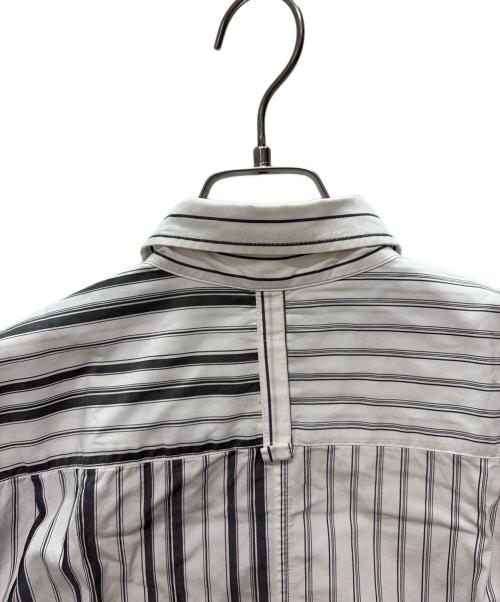 stussy（ステューシー）stussy (ステューシー) USA製 ストライプシャツ ホワイト×グレー サイズ:SIZE Lの古着・服飾アイテム