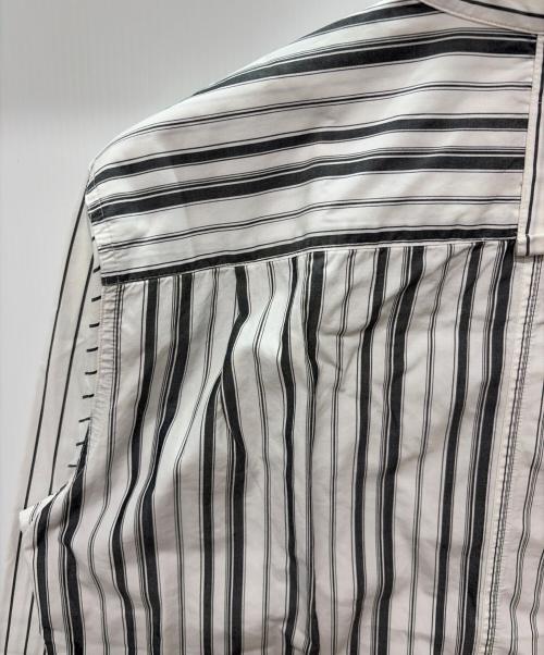 stussy（ステューシー）stussy (ステューシー) USA製 ストライプシャツ ホワイト×グレー サイズ:SIZE Lの古着・服飾アイテム