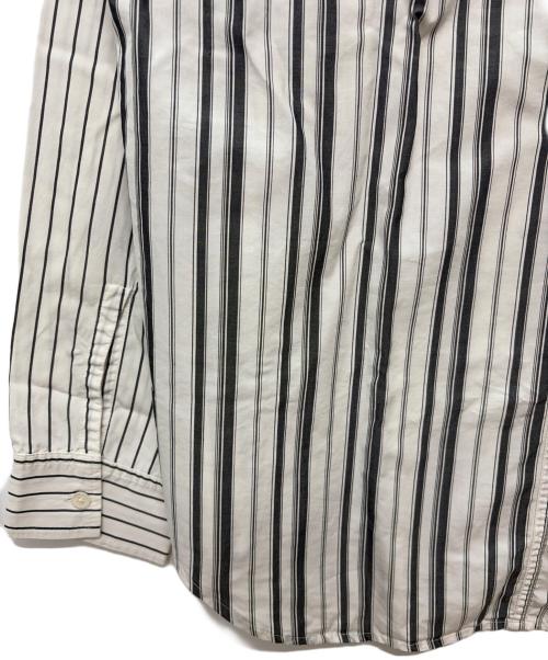 stussy（ステューシー）stussy (ステューシー) USA製 ストライプシャツ ホワイト×グレー サイズ:SIZE Lの古着・服飾アイテム