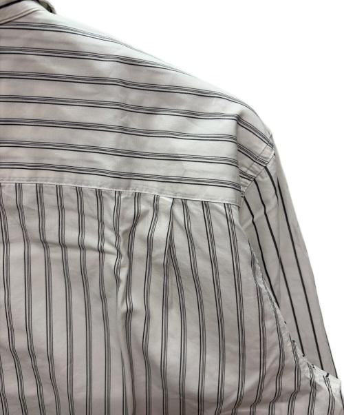 stussy（ステューシー）stussy (ステューシー) USA製 ストライプシャツ ホワイト×グレー サイズ:SIZE Lの古着・服飾アイテム