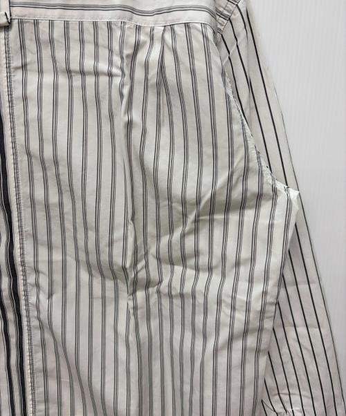 stussy（ステューシー）stussy (ステューシー) USA製 ストライプシャツ ホワイト×グレー サイズ:SIZE Lの古着・服飾アイテム