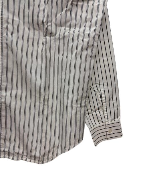stussy（ステューシー）stussy (ステューシー) USA製 ストライプシャツ ホワイト×グレー サイズ:SIZE Lの古着・服飾アイテム