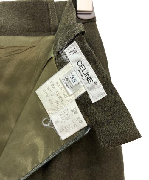 CELINE（セリーヌ）CELINE (セリーヌ) ウールスカート グリーン サイズ:36の古着・服飾アイテム