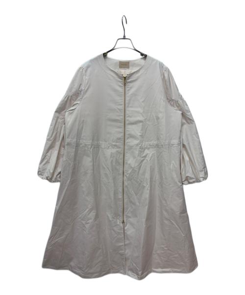 Rose Tiara（ローズティアラ）Rose Tiara (ローズティアラ) ノーカラージップコート アイボリー サイズ:46の古着・服飾アイテム