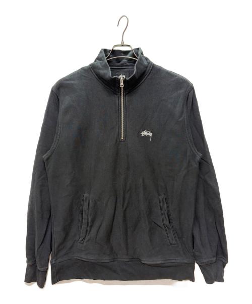 stussy（ステューシー）stussy (ステューシー) ハーフジップスウェット ブラック サイズ:Lの古着・服飾アイテム