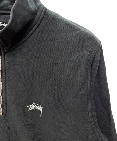 stussy（ステューシー）stussy (ステューシー) ハーフジップスウェット ブラック サイズ:Lの古着・服飾アイテム