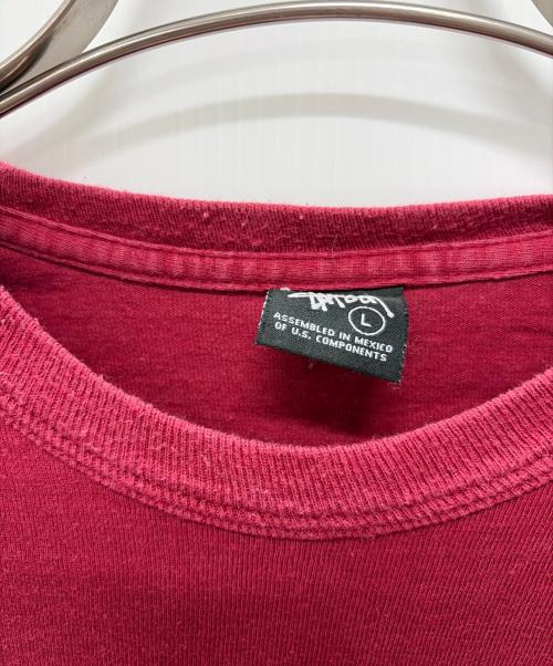 stussy（ステューシー）stussy (ステューシー) 00s スニーカープリント 長袖カットソー レッド サイズ:SIZE Lの古着・服飾アイテム