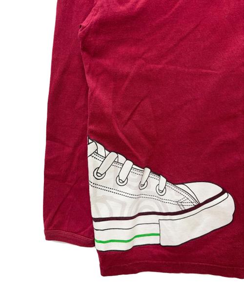 stussy（ステューシー）stussy (ステューシー) 00s スニーカープリント 長袖カットソー レッド サイズ:SIZE Lの古着・服飾アイテム