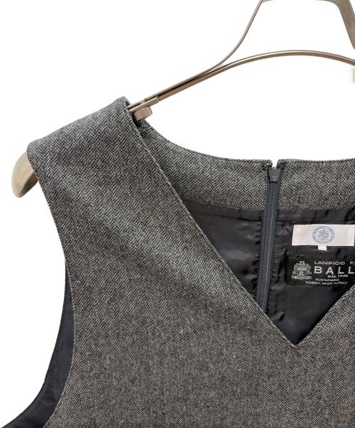 J.PRESS（ジェイプレス）J.PRESS (ジェイプレス) BALLI ヘリンボーンツイード ジャンパースカート グレー サイズ:SIZE T15の古着・服飾アイテム