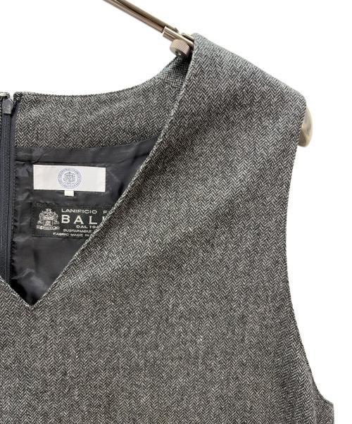 J.PRESS（ジェイプレス）J.PRESS (ジェイプレス) BALLI ヘリンボーンツイード ジャンパースカート グレー サイズ:SIZE T15の古着・服飾アイテム
