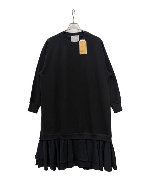 BEARDSLEY（ビアズリー）BEARDSLEY (ビアズリー) 裾フリル裏毛ワンピース ブラック サイズ:F 未使用品の古着・服飾アイテム