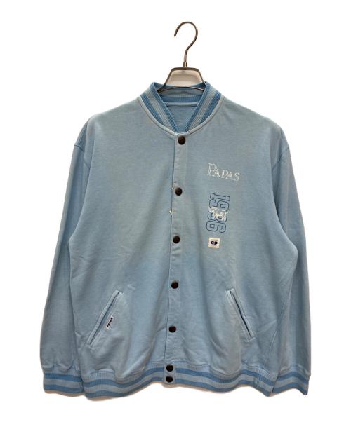PAPAS（パパス）PAPAS (パパス) スウェットスタジャン ブルー サイズ:SIZE Lの古着・服飾アイテム