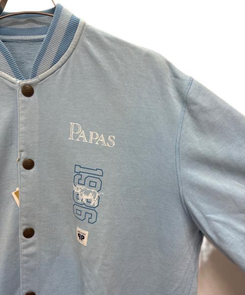 PAPAS（パパス）PAPAS (パパス) スウェットスタジャン ブルー サイズ:SIZE Lの古着・服飾アイテム
