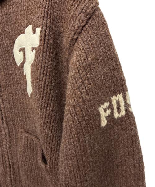 FOSSIL（フォッシル）FOSSIL (フォッシル) カウチンニットカーディガン ブラウン サイズ:SIZE Lの古着・服飾アイテム