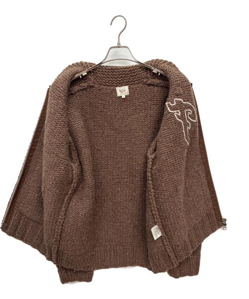 FOSSIL（フォッシル）FOSSIL (フォッシル) カウチンニットカーディガン ブラウン サイズ:SIZE Lの古着・服飾アイテム