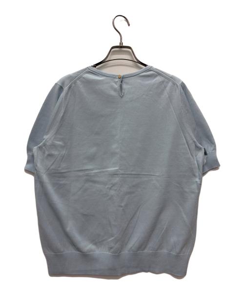 23区（ニジュウサンク）23区 (ニジュウサンク) 半袖ニット ブルー サイズ:48 未使用品の古着・服飾アイテム