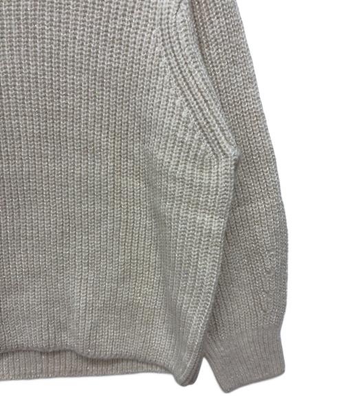 23区（ニジュウサンク）23区 (ニジュウサンク) スパンコールバルキークロップドニット ベージュ サイズ:46 未使用品の古着・服飾アイテム
