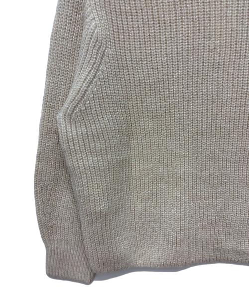 23区（ニジュウサンク）23区 (ニジュウサンク) スパンコールバルキークロップドニット ベージュ サイズ:46 未使用品の古着・服飾アイテム