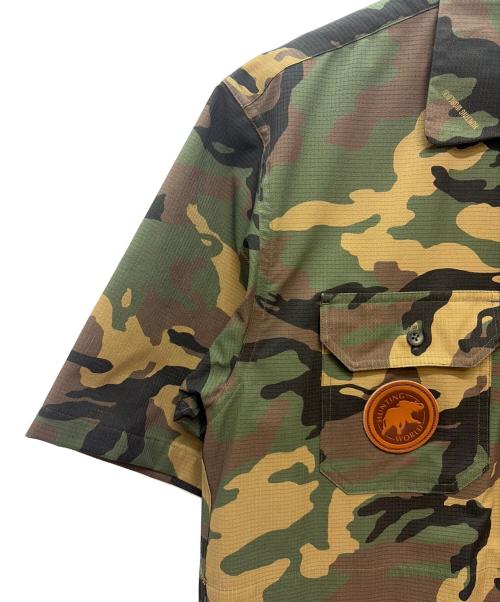 HUNTING WORLD（ハンティングワールド）HUNTING WORLD (ハンティングワールド) 半袖シャツ グリーン×ブラウン サイズ:XLの古着・服飾アイテム