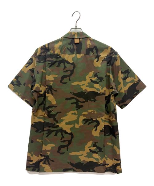 HUNTING WORLD（ハンティングワールド）HUNTING WORLD (ハンティングワールド) 半袖シャツ グリーン×ブラウン サイズ:XLの古着・服飾アイテム