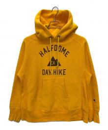 Champion（チャンピオン）の古着「REVERSE WEAVE 青タグ復刻 3段 HALFDOME DAY HIKE プルオーバーパーカー」｜イエロー