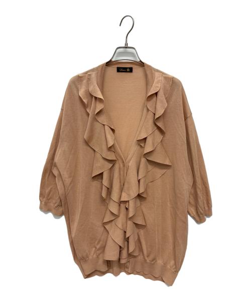 DRAWER（ドゥロワー）Drawer (ドゥロワー) 18GコットンVネックフリルカーディガン ベージュ サイズ:不明の古着・服飾アイテム