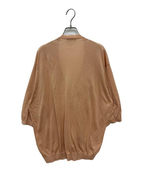 DRAWER（ドゥロワー）Drawer (ドゥロワー) 18GコットンVネックフリルカーディガン ベージュ サイズ:不明の古着・服飾アイテム