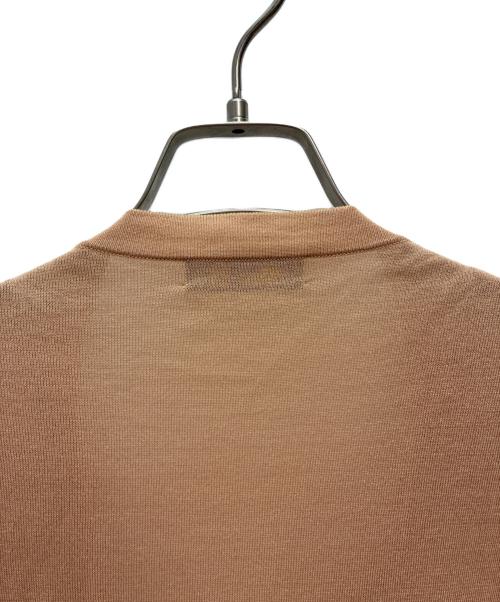 DRAWER（ドゥロワー）Drawer (ドゥロワー) 18GコットンVネックフリルカーディガン ベージュ サイズ:不明の古着・服飾アイテム