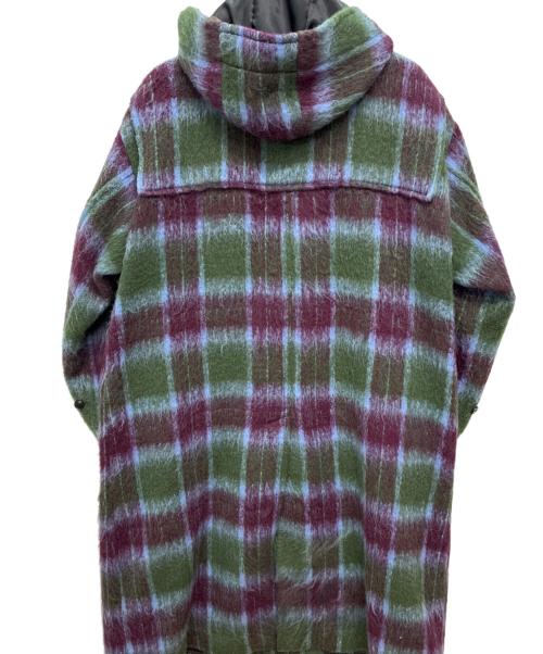 HARE（ハレ）HARE (ハレ) シャギーチェックダッフルコート スカイブルー×グリーン×パープル サイズ:FREEの古着・服飾アイテム