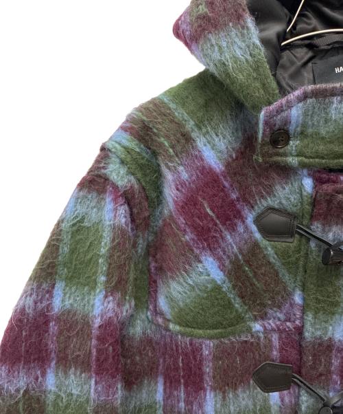 HARE（ハレ）HARE (ハレ) シャギーチェックダッフルコート スカイブルー×グリーン×パープル サイズ:FREEの古着・服飾アイテム