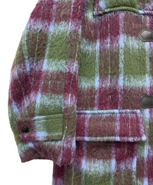 HARE（ハレ）HARE (ハレ) シャギーチェックダッフルコート スカイブルー×グリーン×パープル サイズ:FREEの古着・服飾アイテム
