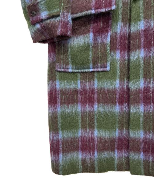 HARE（ハレ）HARE (ハレ) シャギーチェックダッフルコート スカイブルー×グリーン×パープル サイズ:FREEの古着・服飾アイテム