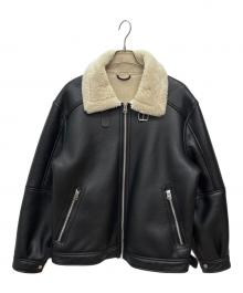 ZARA（ザラ）の古着「フェイクレザームートンジャケット」｜ブラック