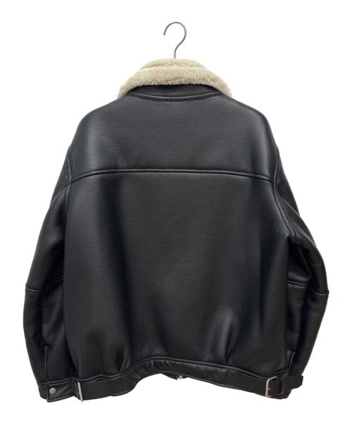ZARA（ザラ）ZARA (ザラ) フェイクレザームートンジャケット ブラック サイズ:SIZE XLの古着・服飾アイテム