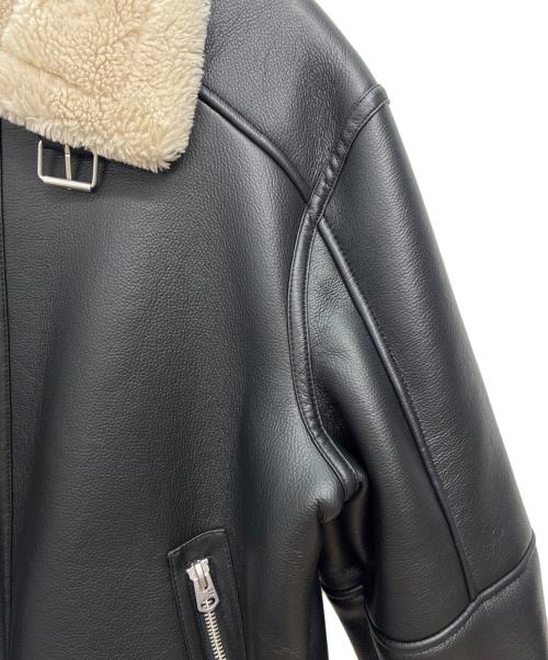 ZARA（ザラ）ZARA (ザラ) フェイクレザームートンジャケット ブラック サイズ:SIZE XLの古着・服飾アイテム